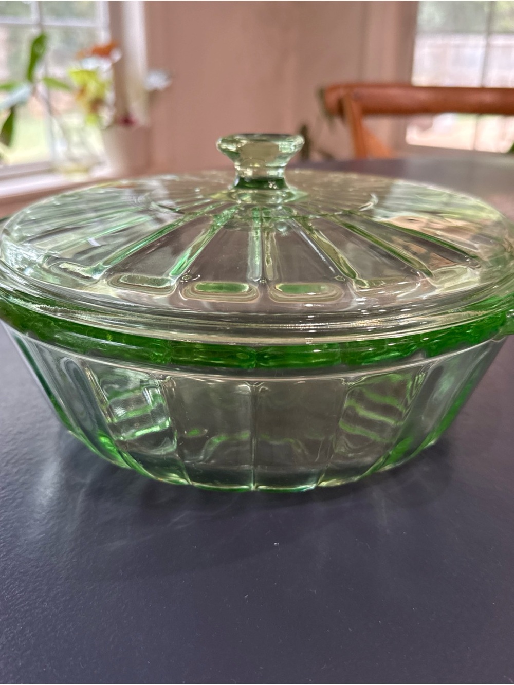 Martha Stewart Everyday 2QT Green Glass Casserole Dish with Lid